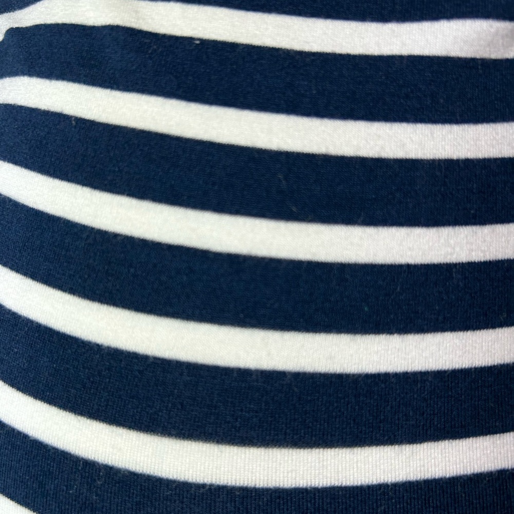Liz Lange Navy and White Striped Cap Sleeve Maternity Top size XS EUC - Picture 2 of 9